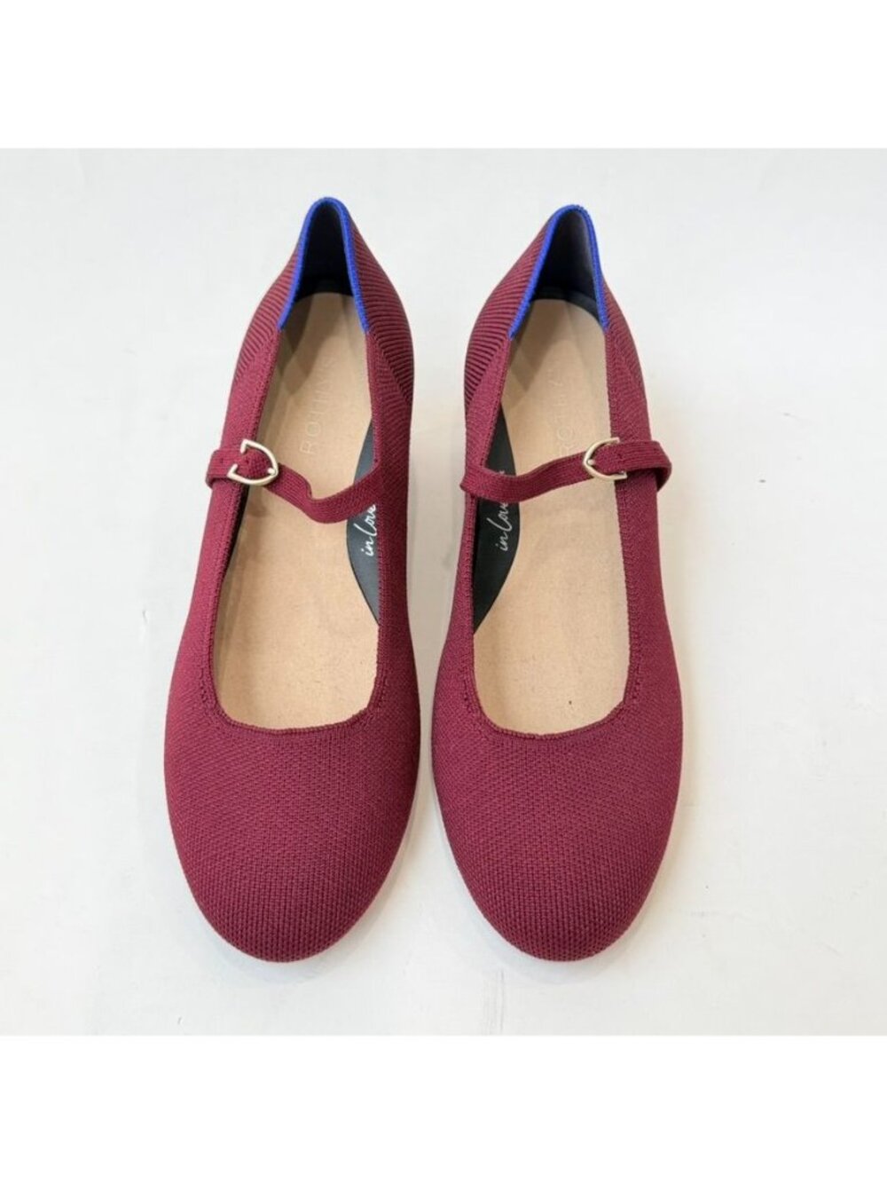 Rothy's The Mary Jane Block Heel Knit Pumps Wine Red Women's 8.5 - Picture 2 of 10